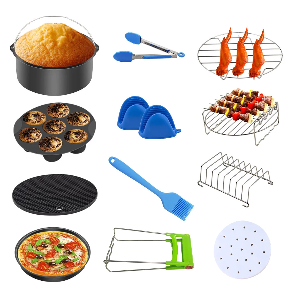 

8pcs/set 7 Inch / 8 Inch Air Fryer Accessories for Gowise Phillips Cozyna and Secura Fit all Airfryer 3.7 4.2 5.3 5.8QT