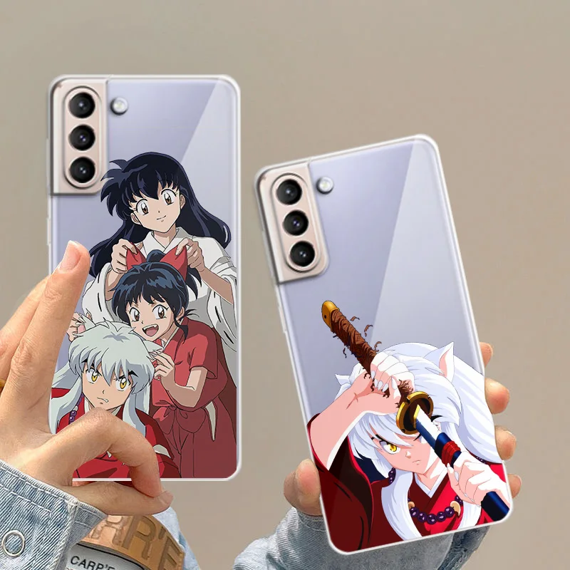 

Anime Inuyasha Phone Case For Samsung S8 S9 S10 S20 S21 S22 Plus 4G S10e 5G Lite Ultra FE luxury Transparent Funda Cover Back