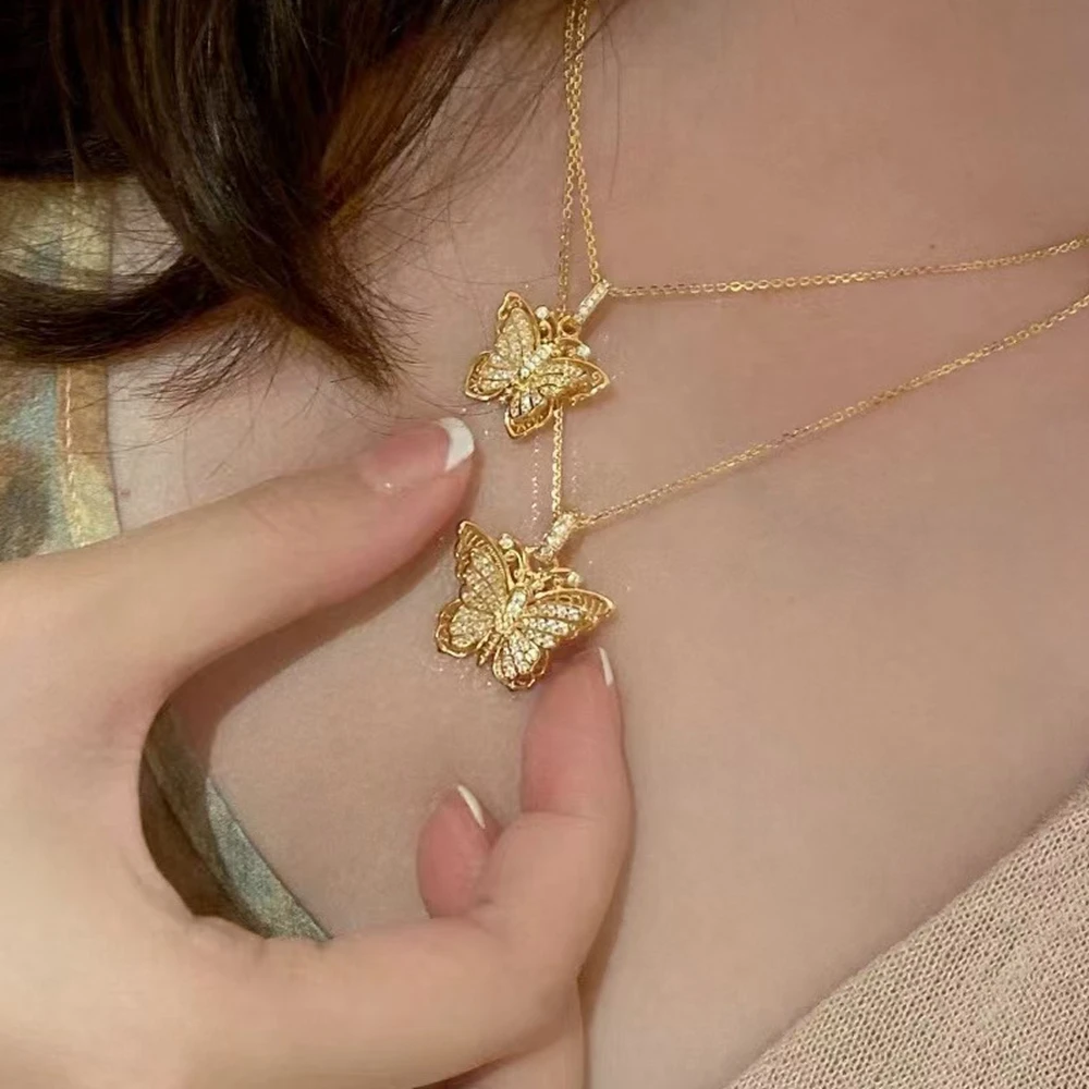 WUIHA 18-каратное позолоченное серебро 925 пробы с бабочкой лабораторный сапфир