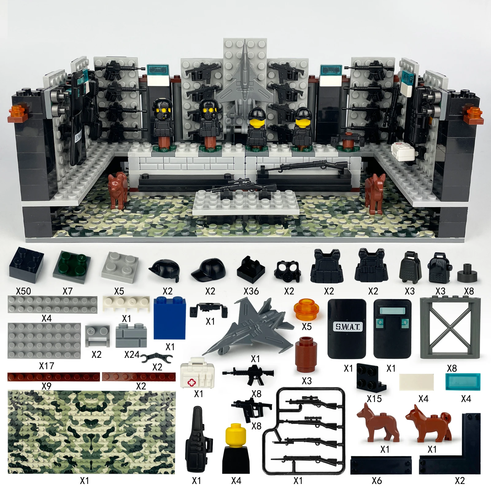 Строительный блок WW2 MOC, игрушки для мальчиков, спецназ, Арсенал, классический военный пистолет, солдат, оружие, строительный блок, подарок на день рождения