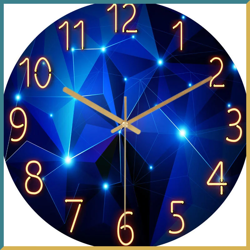 

Glass Wall Clock Modern Design Landscape Light Luxury Colorful Art Reloj Pared Decorativo Clocks Living Room Bedroom Home Decor