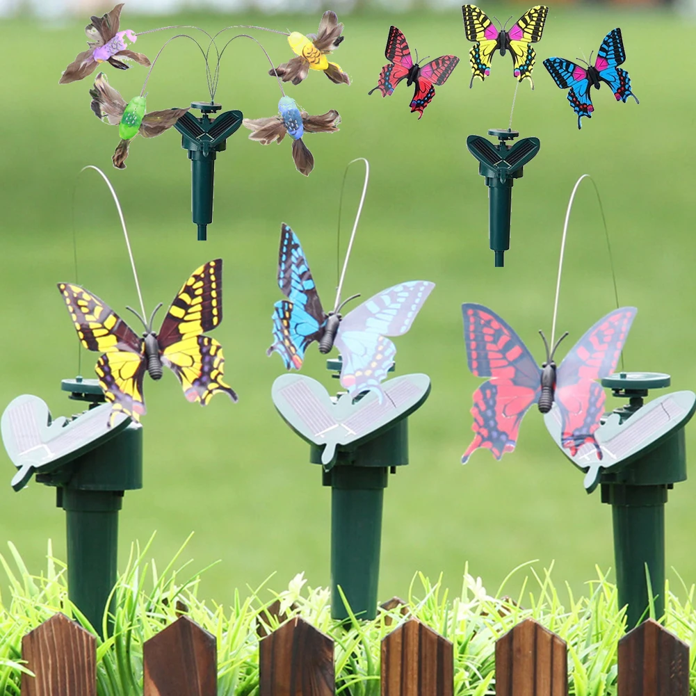 Расширяемый Декоративный Садовый Кол На Солнечной Энергии С Бабочкой - Летающие
