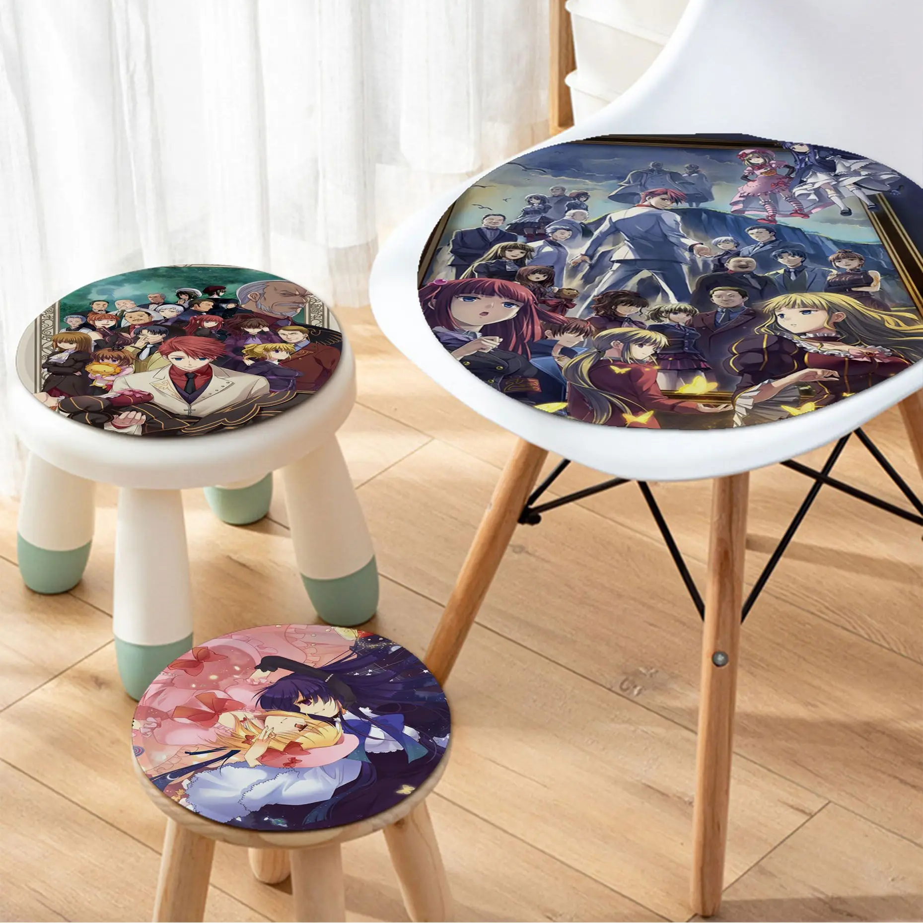 

Anime Umineko Art Meditation Cushion Stool Pad Dining Chair Tatami Seat Cushion Anti-Slip Seat Mat