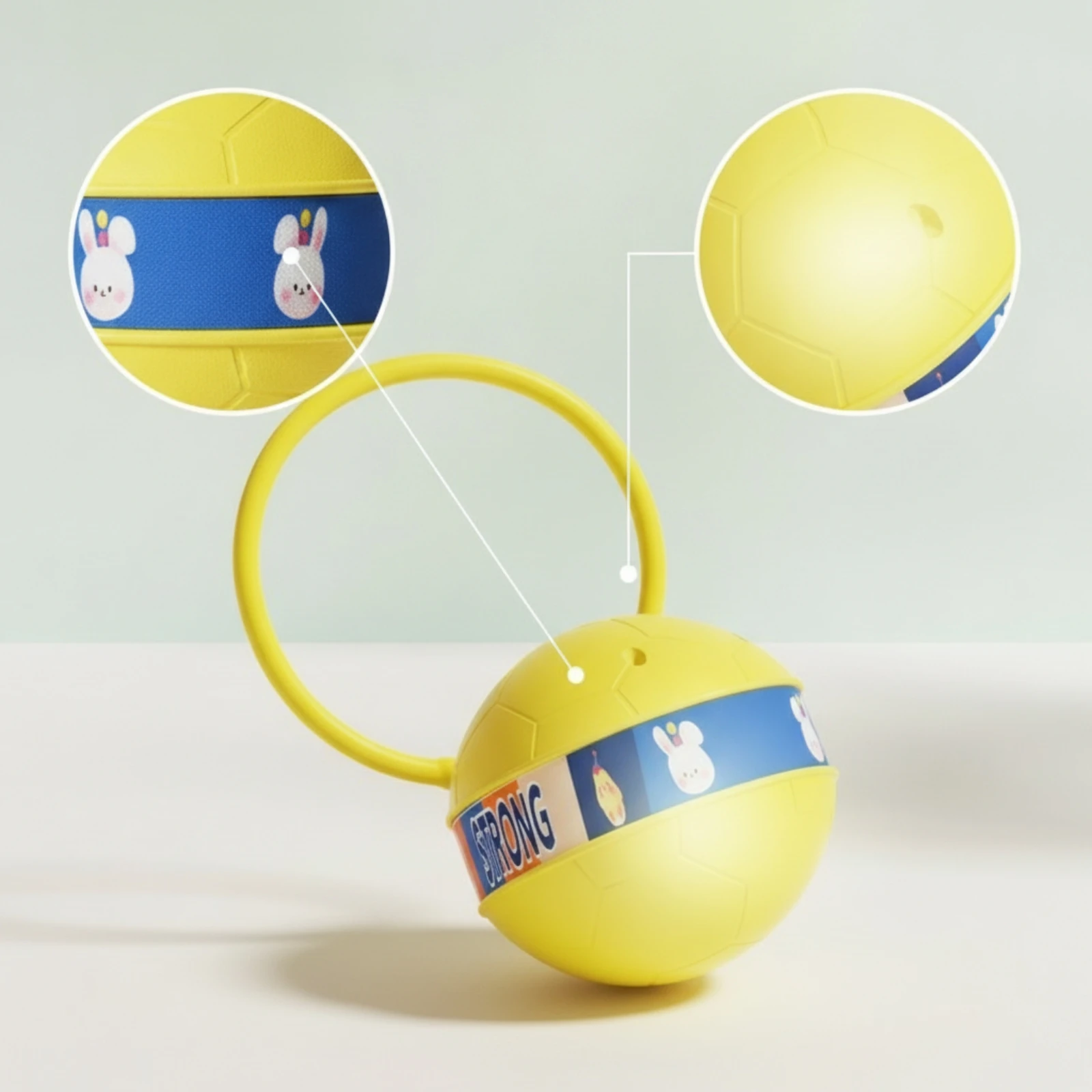 Фото Мяч для прыжков Foot-Swing Skip Ball на батарейках с обручем, гибкий, удобный для детей, для ночного использования, для дома №1