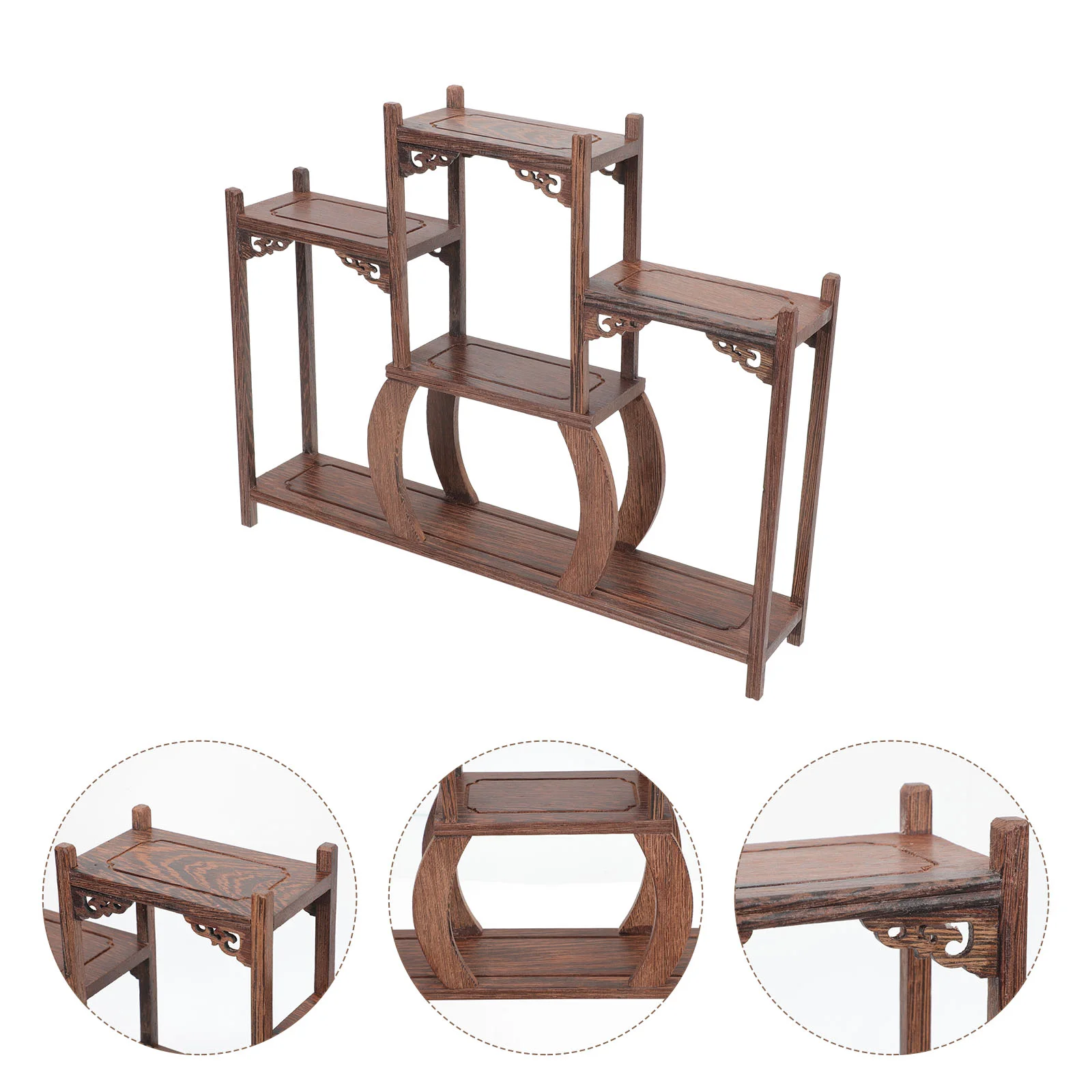 

Display Frame Wooden Display Shelf Curio Tea Pot Storage Shelf