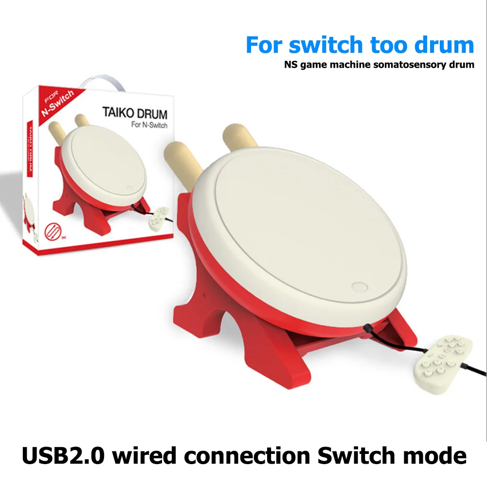 

Taiko Drum with Drumstick Wired Taiko Drum Accessories for Nintendo Switch Taiko No Tatsujin