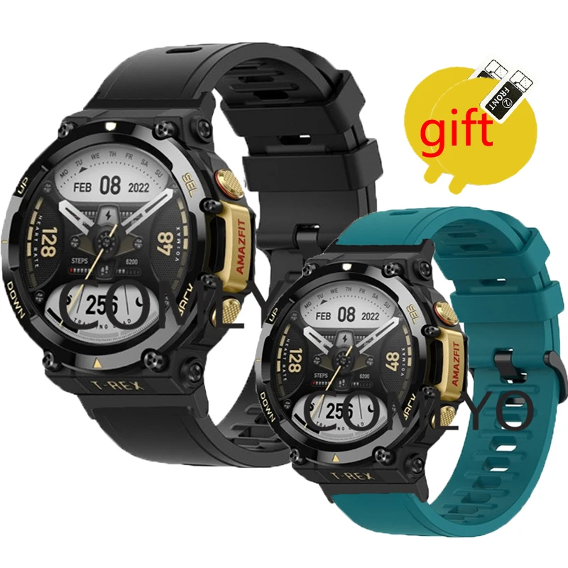 

Silicone Band For Amazfit T-rex 2 T rex 2 Strap Soft Wristband Breathable Bracelet Screen protector film