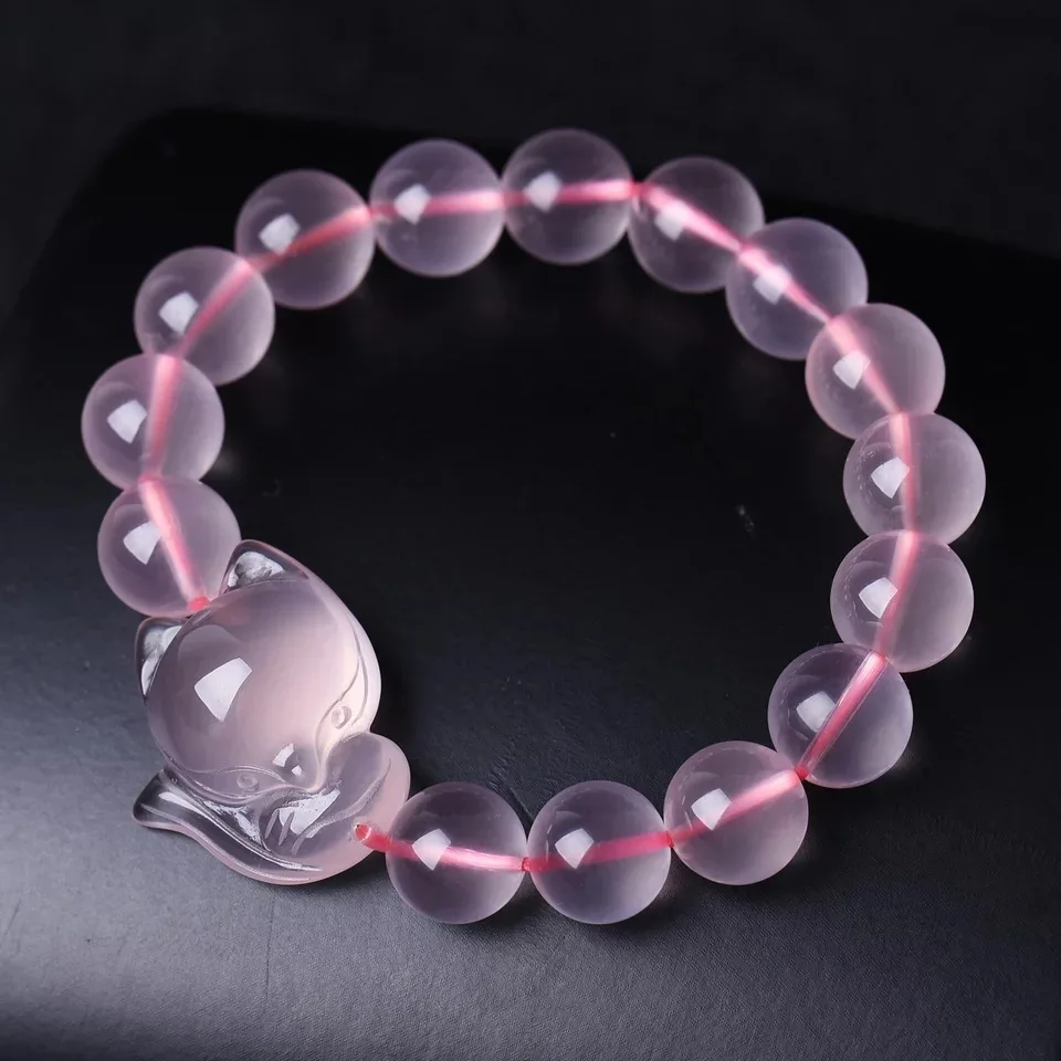 

Mai Chuang/ Pink Crystal Fox Head Bracelet Fashion Bangles Personality Charm Jewelry Exquisite Workmanship Men Women Couple Gift
