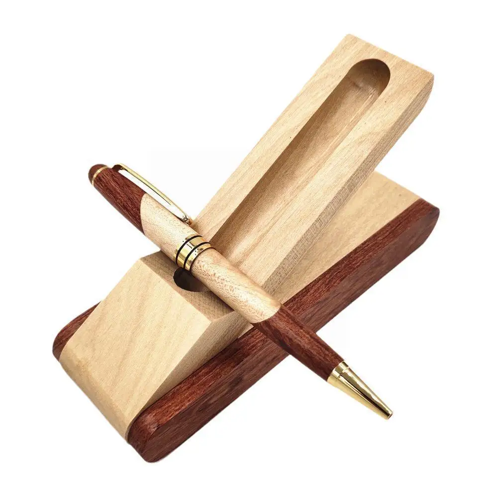 

Набор роскошных деревянных шариковых ручек, рождественские подарки, ручка ручной работы, персонализированный деревянный держатель и сменн...