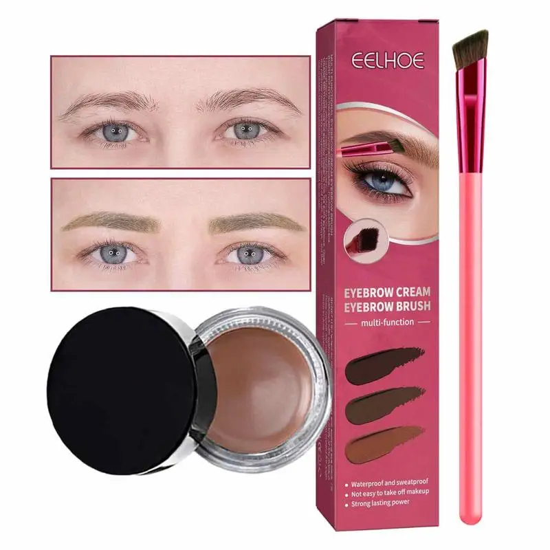 Водостойкая помада для бровей и набор кистей многофункциональная 4D кисть