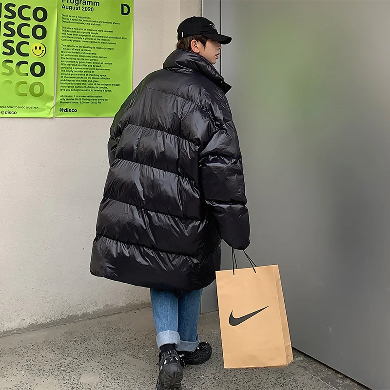 Winter Jacket Men Warm Fashion Oversized Thick Long Coat Men Streetwear Korean Loose Thickened Down Jacket Mens Parker Clothes