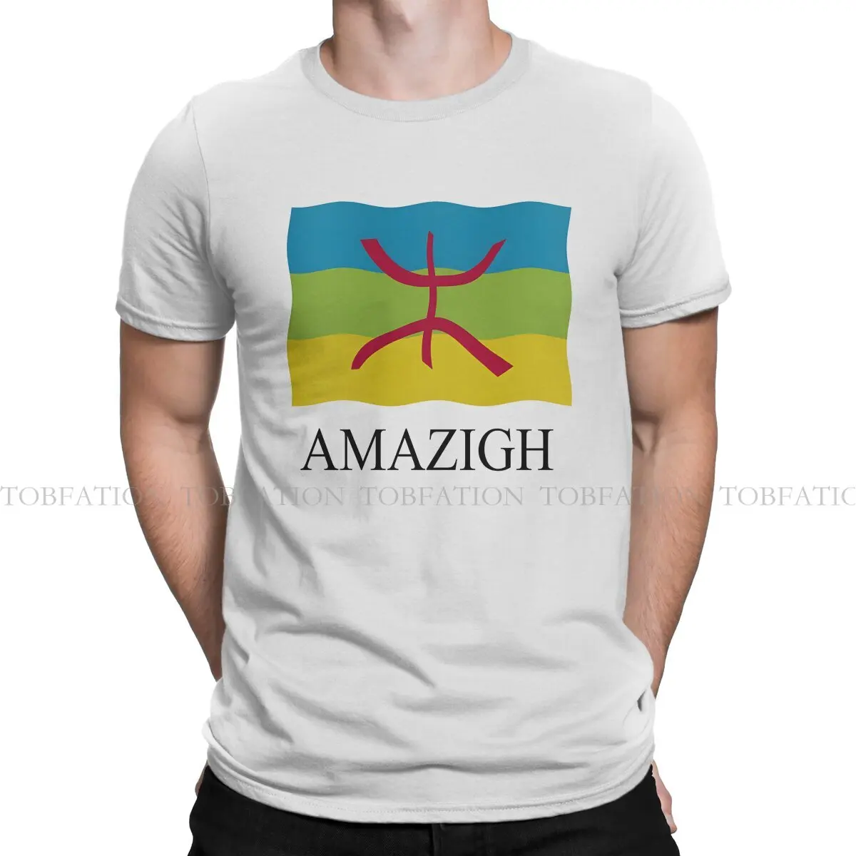 Футболка Amazigh для мужчин мягкая Повседневная футболка из 100% хлопка с флагом
