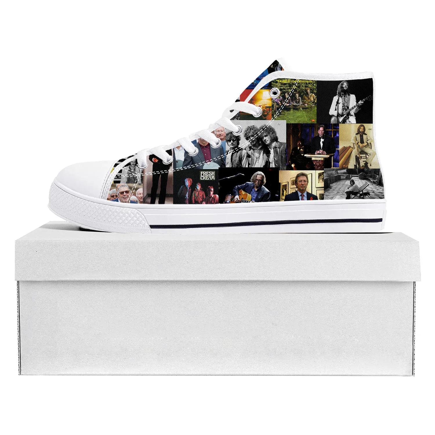 Eric Clapton Rock Musician Guitar High Top High Quality Sneakers Mens Womens Teenager Canvas Sneaker Couple Shoe Custom Shoe