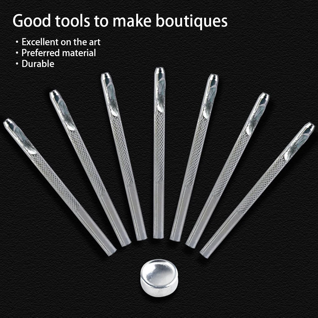 

11Pcs DIY Leather Tool Hole Punch Buttons Set Studs Rivets Portable Puncher Rivet Setter Base Kit for Clothing