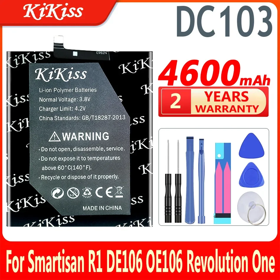 

4600mAh KiKiss Battery DC103 For Smartisan R1 DE106 OE106 Revolution One High Capacity Batteries