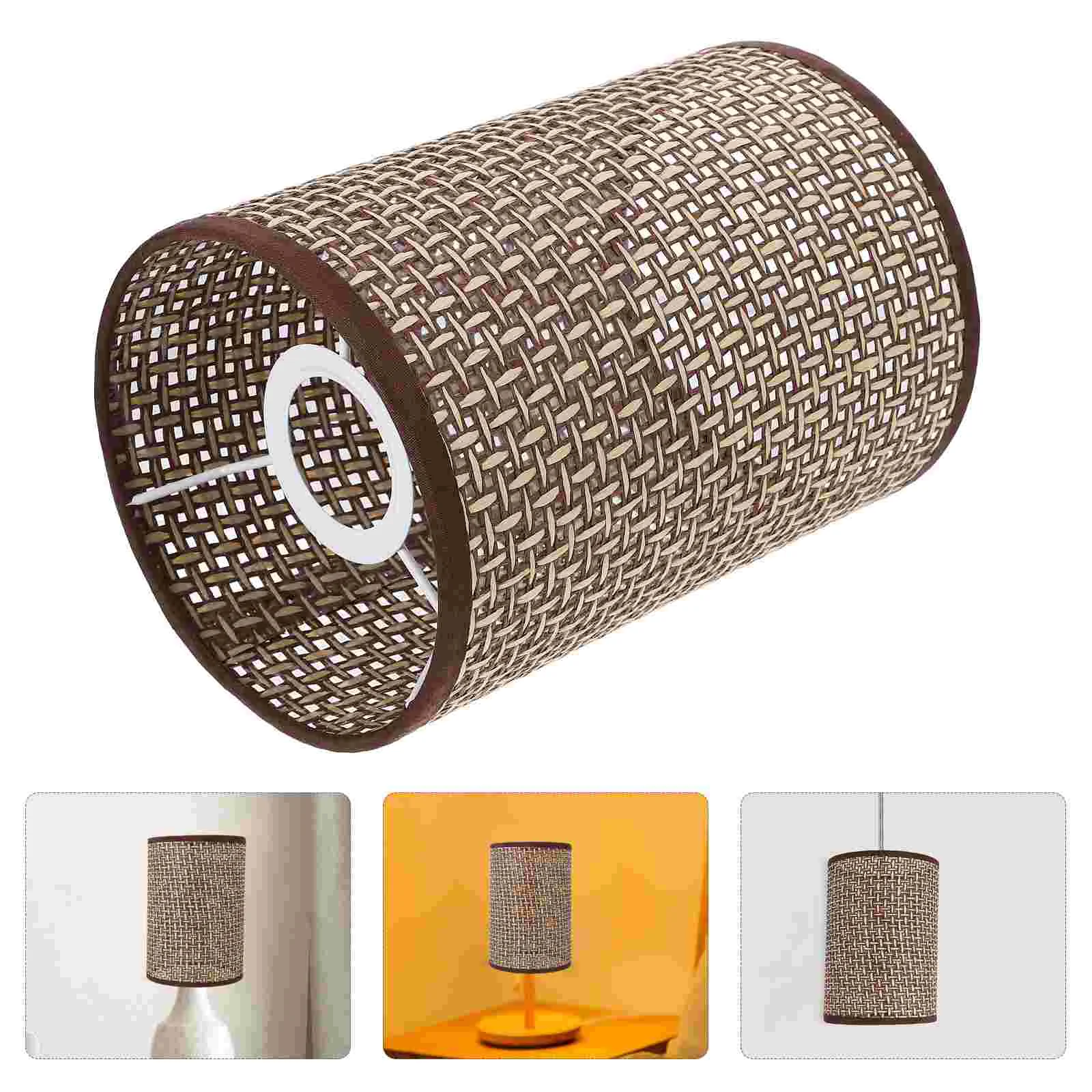 

Lamp Shade Shades Holder Drum Rattan Modern Long Metal Lampshades Table Country