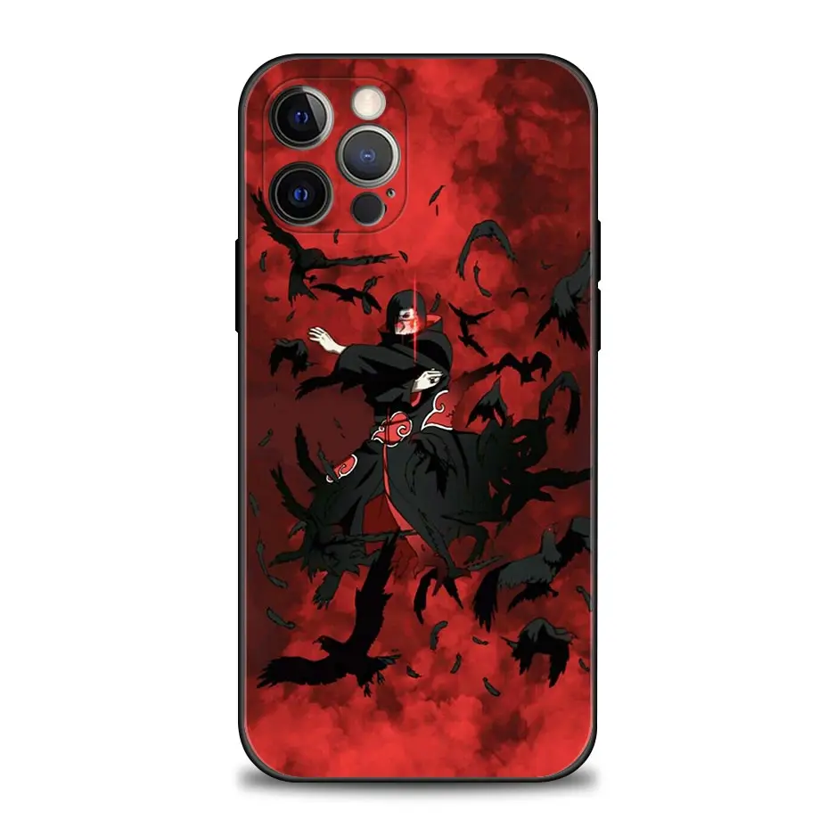 Чехол для телефона с аниме Наруто Акацуки Итачи Учиха iPhone 11 12 13 Pro Max 7 8 SE XR XS 5 5s 6 6s