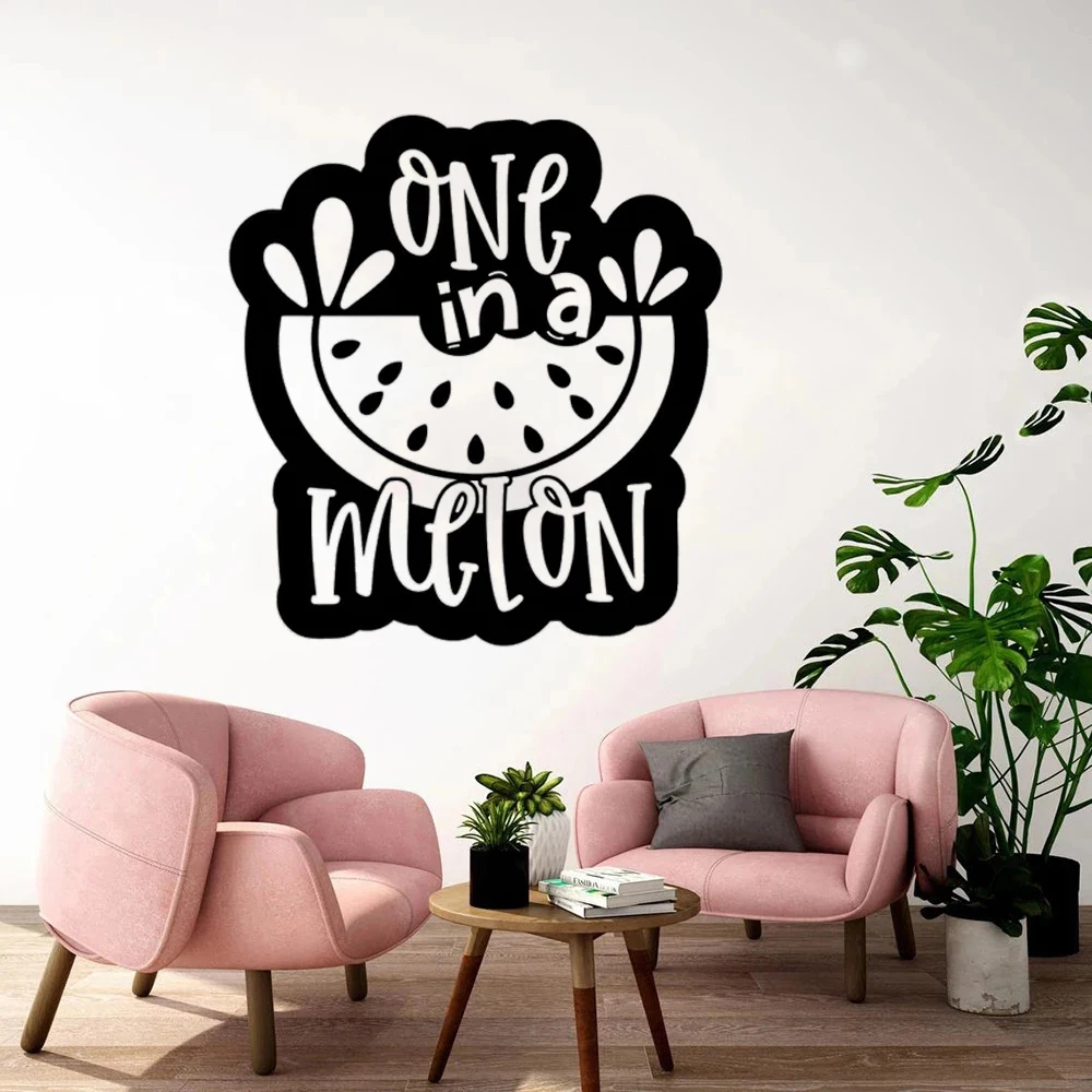

Watermelon Wall Stickers One In A Melon Quotes Summer Melon Decals Removable Vinyl Beach Bar Decor Restaurant Beach Mural HJ1195