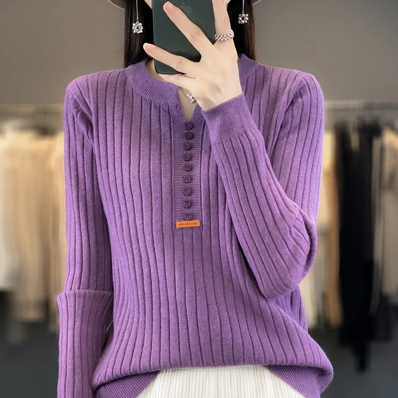 

New 2023 Autumn Style Andy Fleece Pullover Round Neck Regular Sweater Women's Knit