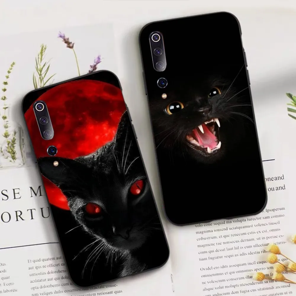 

Black Cat Staring Eye On Phone Case For Xiaomi Mi 5X 8 9 10 11 12 lite pro 10T PocoX3pro PocoM3 Note 10 pro lite