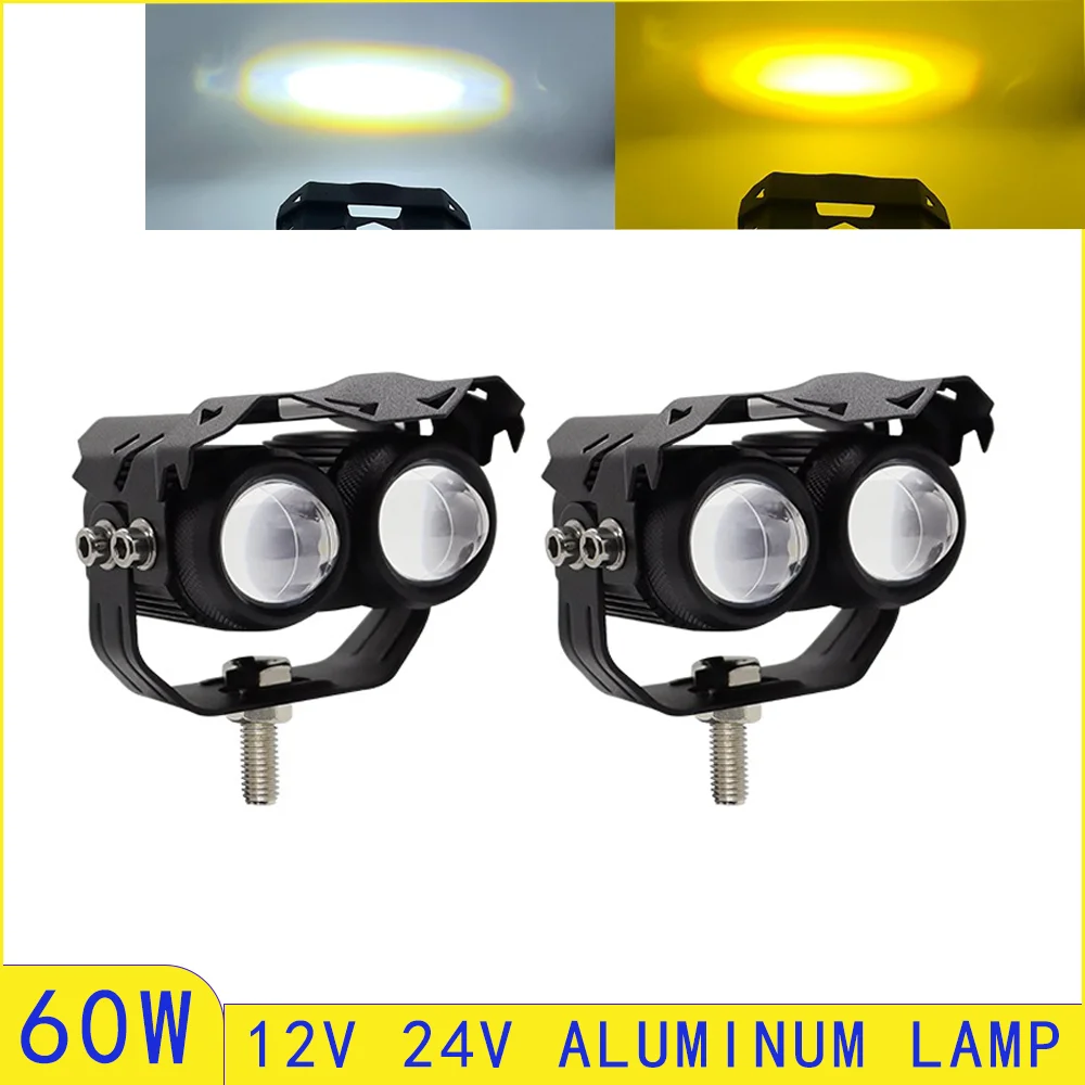 

Motorcycle Headlights LED Spotlights two-color waterproof super bright 12V 24V Honda Yamaha Suzuki Bajaj Hero Italika Jawa BMW