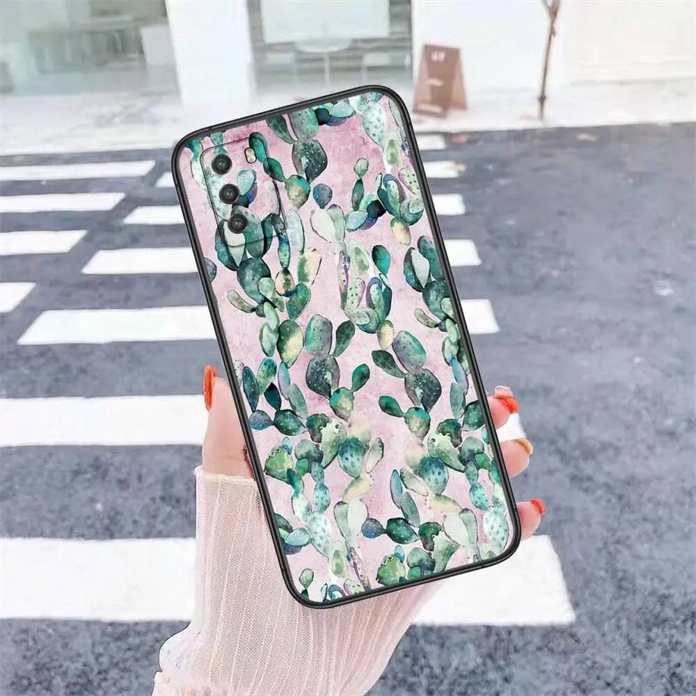 Чехол Cactus от Andrea Lauren черный роскошный чехол трендовый очень дешевый для Honor 50 20 20e