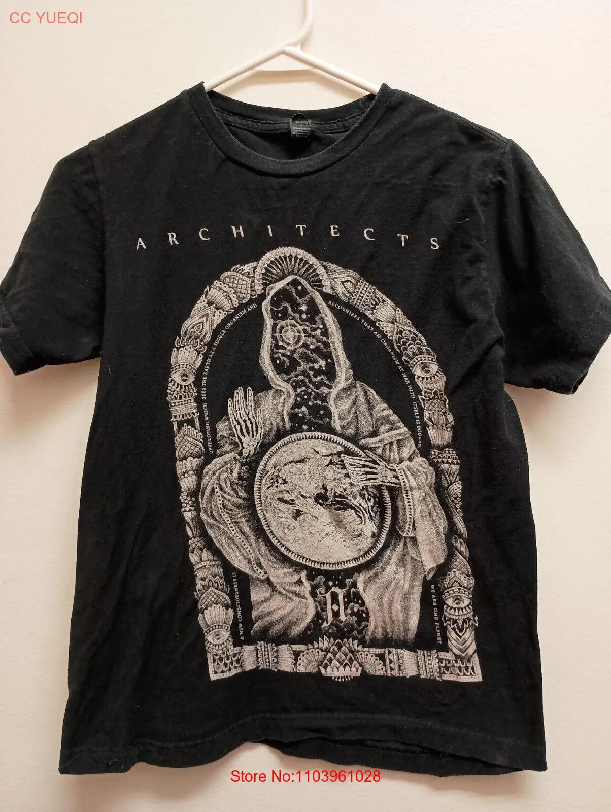 Архитектурная Новая мужская маленькая черная футболка с коротким рукавом.