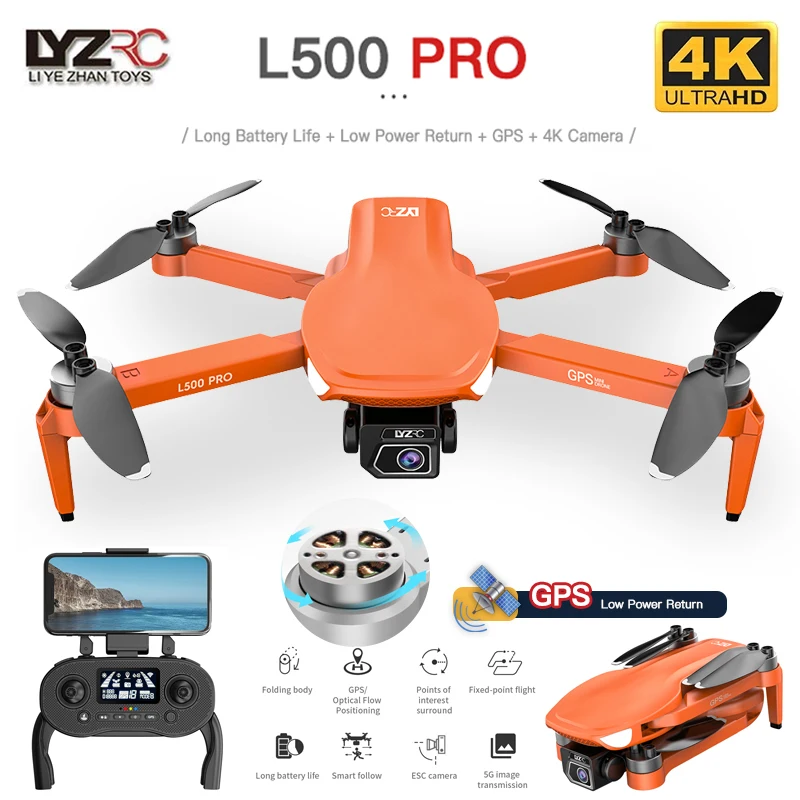 Квадрокоптер L500 PRO с GPS и двойной HD камерой, 1,2 км, Wi-Fi