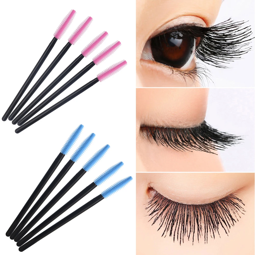 

50 Pcs Silicone Mascara Wands Applicator Disposable Eyelash Brushes Comb Beauty Makeup Brush For Women Eyelash Extension Tools
