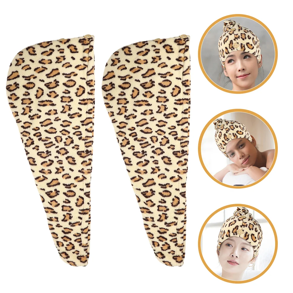 

2pcs Hair Towel Wrap Hair Towel Reusable Hair Turban Fast Drying Shower Cap