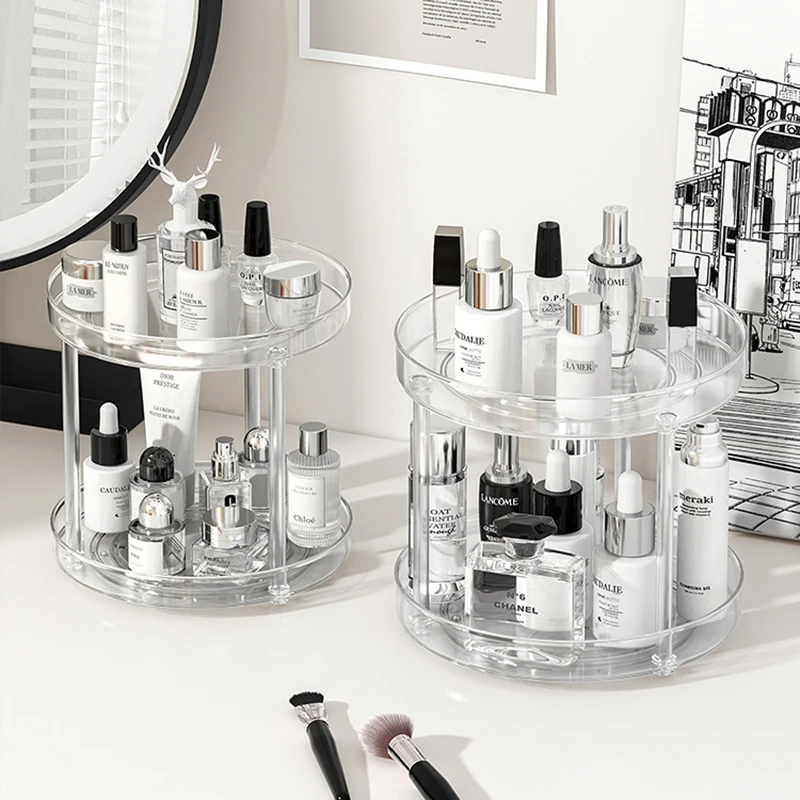 

Desktop Cosmetic Rack Rotatable Bathroom Shelf Large-capacity Perfume Aromatherapy Skin Care Product Storage Rack Organizer