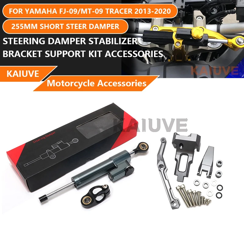 

KAIUVE 255MM Motorcycle Steering Damper Stabilizer Mount Bracket Support Kit For Yamaha FJ-09/MT-09 Tracer 2013-2020