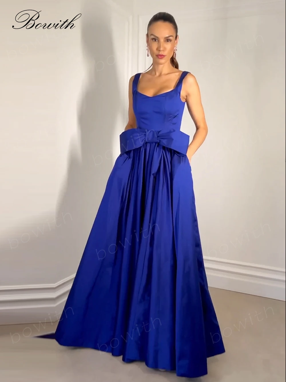 

Вечернее платье-трапеция Bowith, вечерние платья с бантом, роскошное платье для торжественной вечеринки, элегантные вечерние платья для женщин, 2023