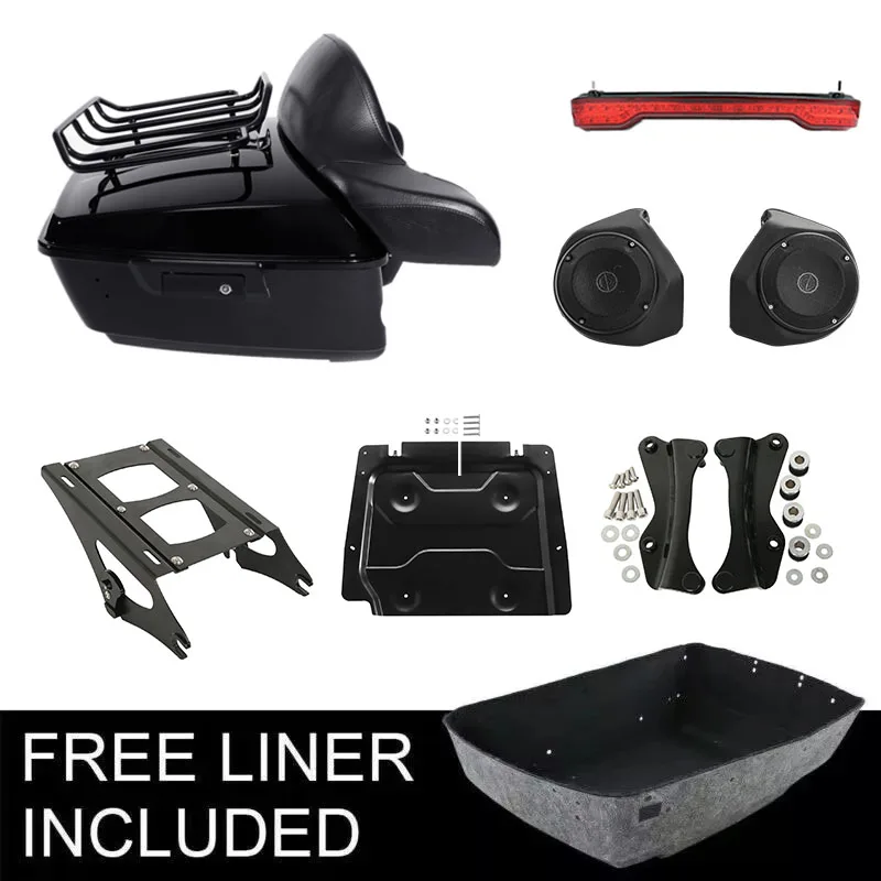 

Мотоциклетный багажник King, коврик для багажника, динамики, задний фонарь для Harley Touring Street Glide Road Glide 2014-2025