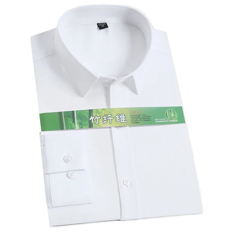 

AOLIWEN Solid ColorLong Sleeve Man Bamboo Fiber Comfortable Concise Clothes Slim Casual Versatile Shirt New Men's Casual Brand