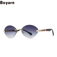 boyarn eyewear oval sunglasses scottish printed leg sunglasses ins style women
