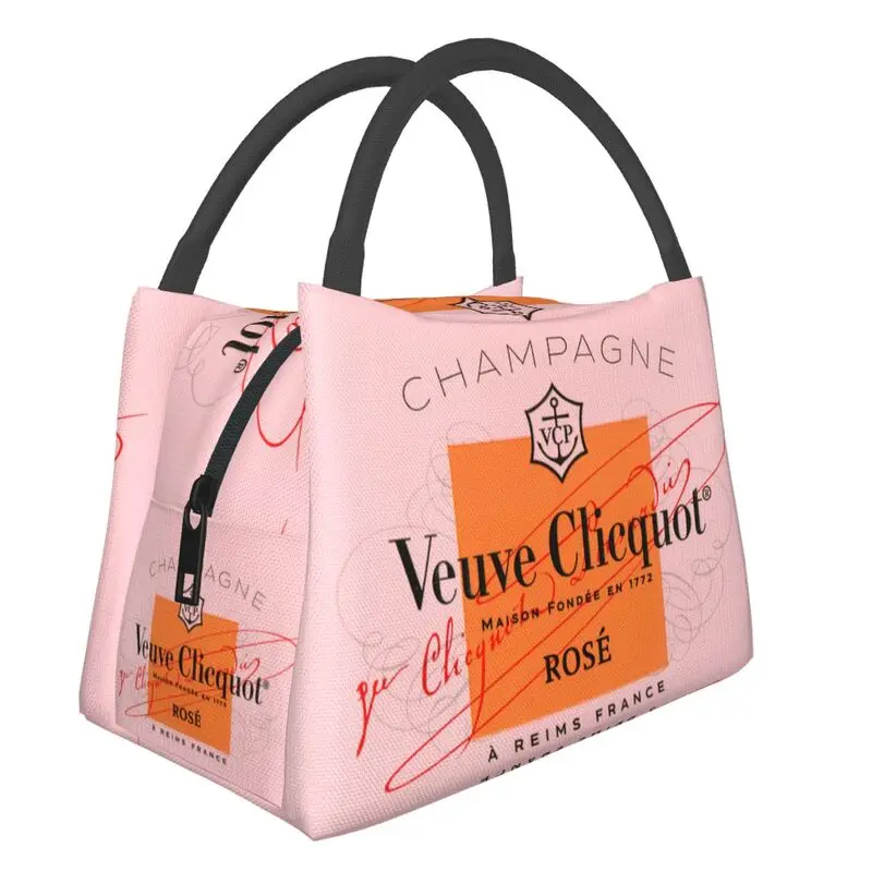 

Veuve Clicquot Insulated Lunch Bags for Women Resuable Luxury Champagne Thermal Cooler Lunch Box Work Picnic