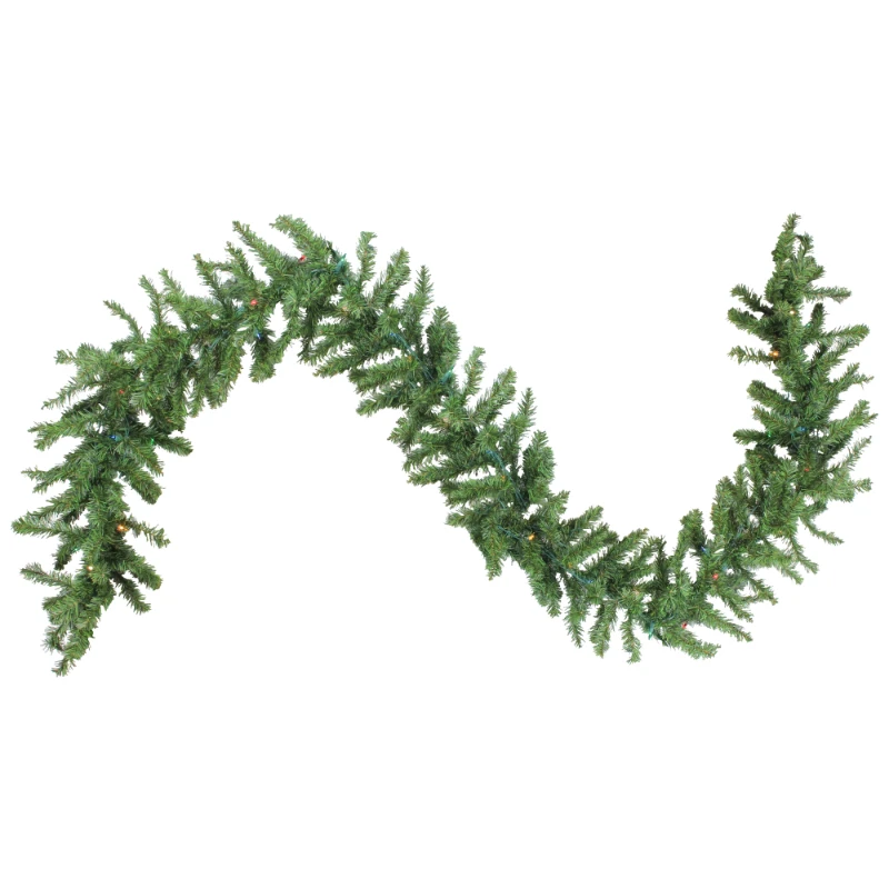 

x 12" Pre-Lit Canadian Pine Artificial Christmas Garland - Multi Lights