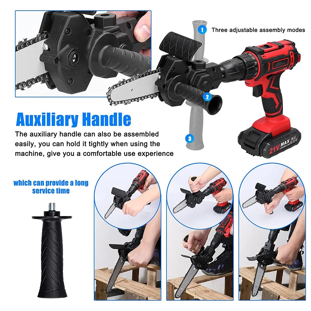 Преобразователь для электродрели в электрическую пилу с 4-дюймовой цепью мини