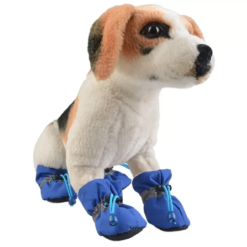 

JMT 4Pcs/Set Waterproof Dog Shoes Boots Anti-Slip for Small Medium York Dogs Cats Puppy Chihuahua Chiens Pet Accessories Rain Bo