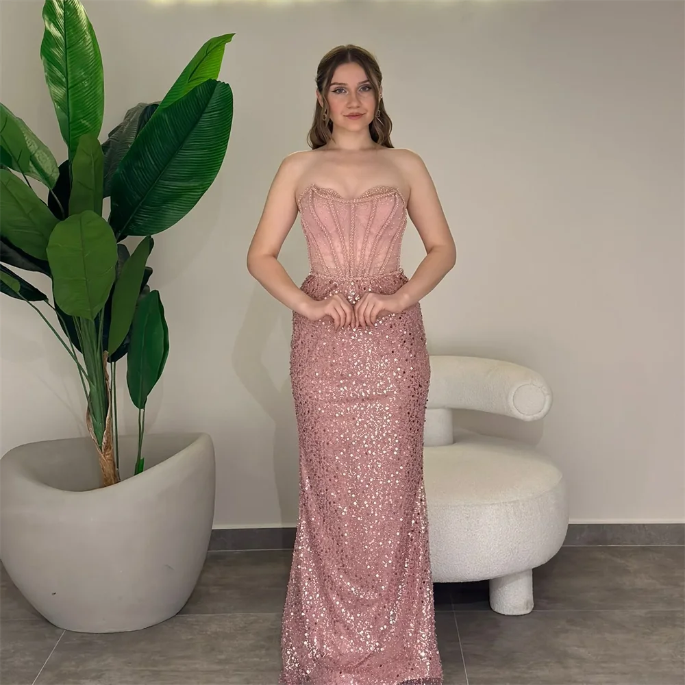 2024 индивидуальное платье для особых случаев без бретелек женщин расшитое