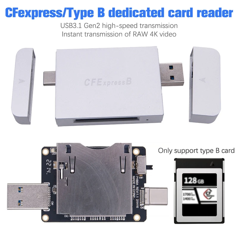 

CF Express to USB 3.1 Type B Memory Card Adapter Converter High Speed Inline Card Reader R6 R5 Z7 Z6