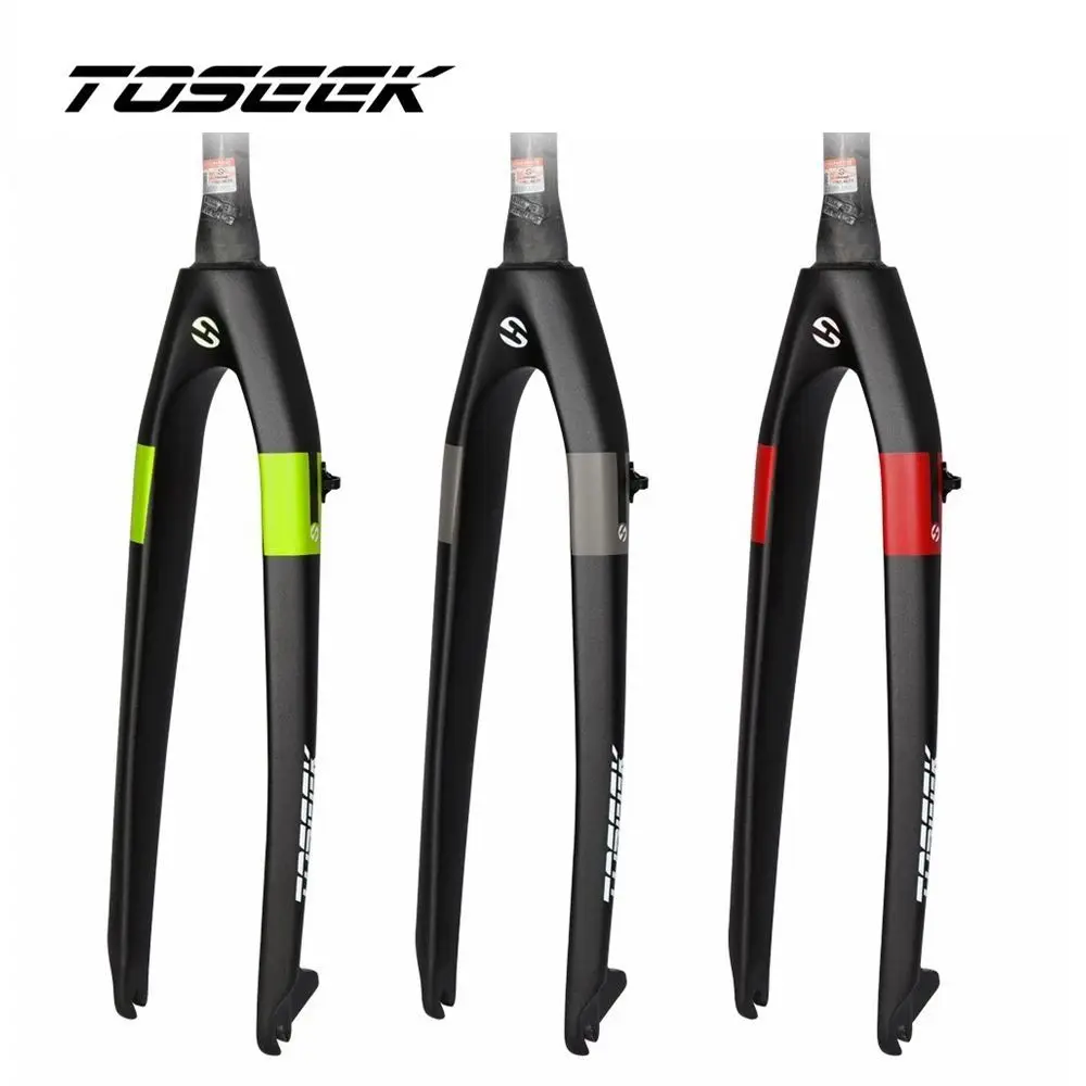 TOSEEK Bike Mountain Front Fork Carbon Fiber Bicycle MTB Tapered Fork Rigid Straight Disc Brake Bike Forks 26er 27.5er 29er
