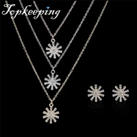 daisy shape necklaces multi layer necklace knuckles earrings ring jewelry sets