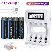 cityork 1 2v aa rechargeable battery 1 2v aa 3000mah ni mh rechargeable aa batteries bateria for led flashlight camera toy car
