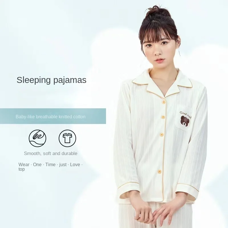 Fashion Pajamas Set For Women Plus Size M-XXL Clothes Ladies Cotton Home Wear Suit Autumn Winter Pajamas Sleep Tops