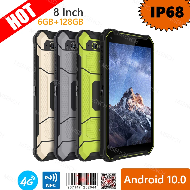 

Android 10.0 Mobile Phone Tablet 8 Inch 12000mAh 6 RAM 128GB ROM NFC Rugged Tablet for dji Drone 1000nit High Light Waterproof