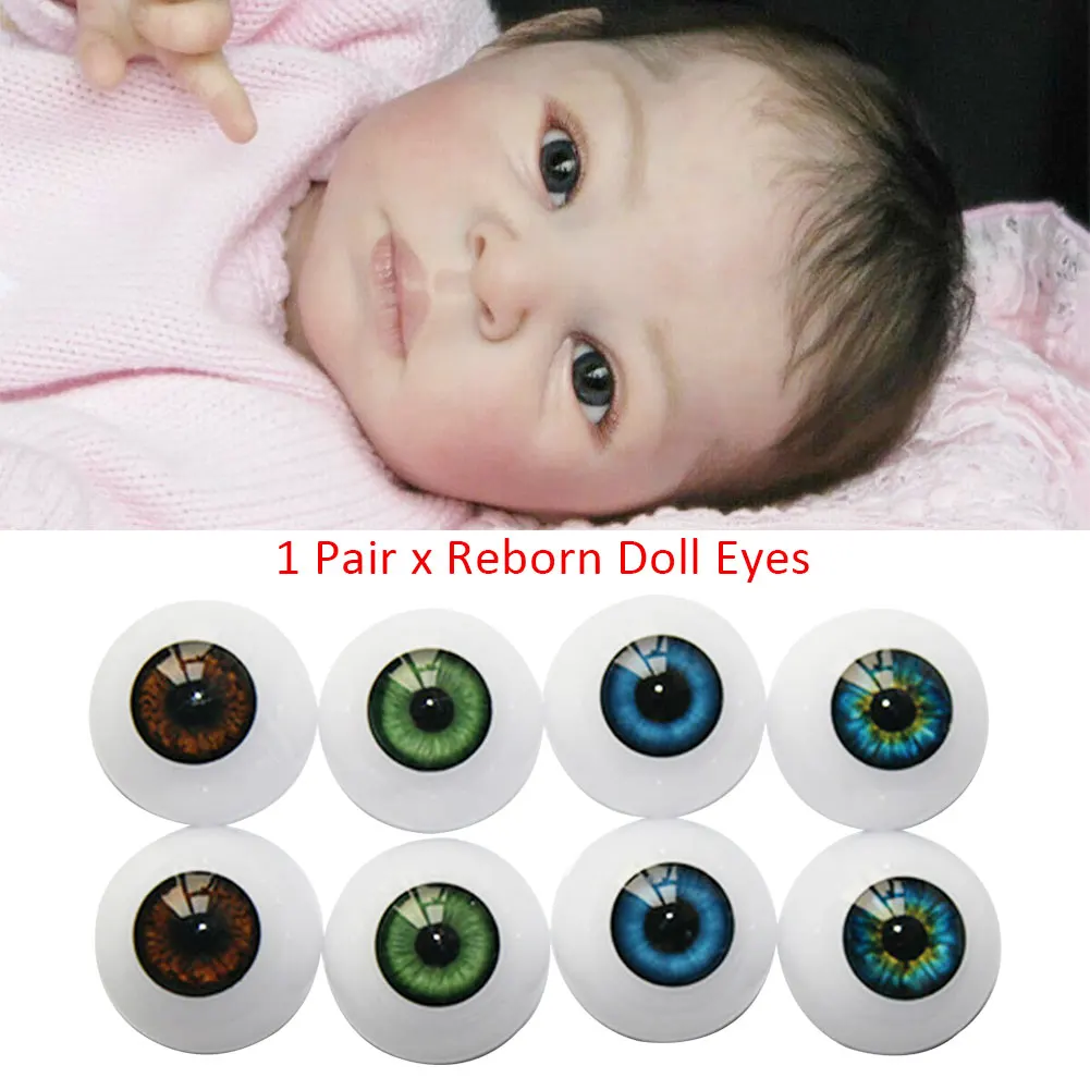 1pair 20mm 22mm 24mm Mini Half Round Acrylic DIY Eyeballs Reborn Doll Eyes Craft Accessories BJD Easy Use Simulation Stuffed Toy