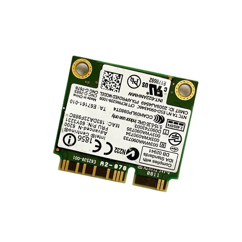 

Wireless card Intel 6200AN 622ANHU SPS 572509-001 FRU 60Y3231 For IBM Lenovo T410 T410i T510 T510i W510 T410s X201 X201i X201s