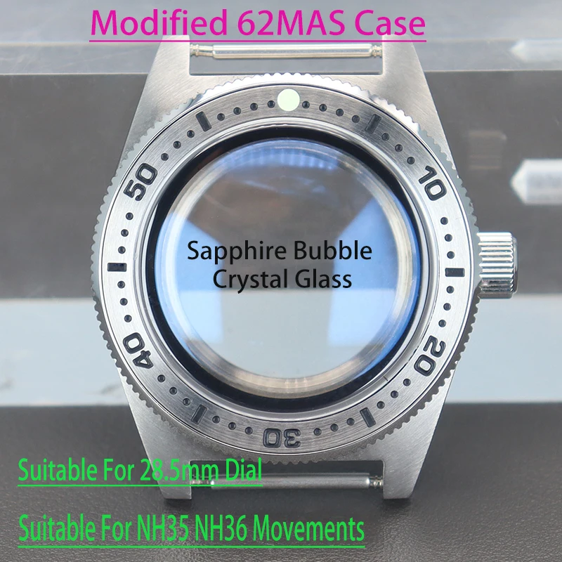 Модифицированные корпуса мужских часов Seiko 62MAS 40 мм куполообразное сапфировое